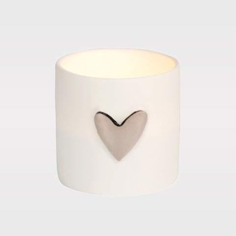 Love Heart Tealight Holder Lit