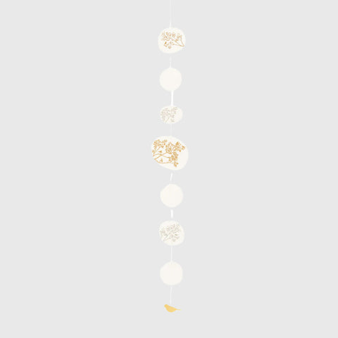 R17282 Porcelain Stories Paper Chain Decoration - Golden Bird