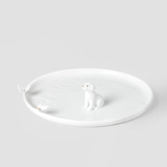 R17613 Porcelain Stories Decorative Puppy Plate