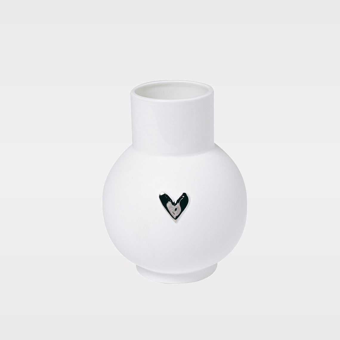 R17715 Love Heart Ball Vase - Silver