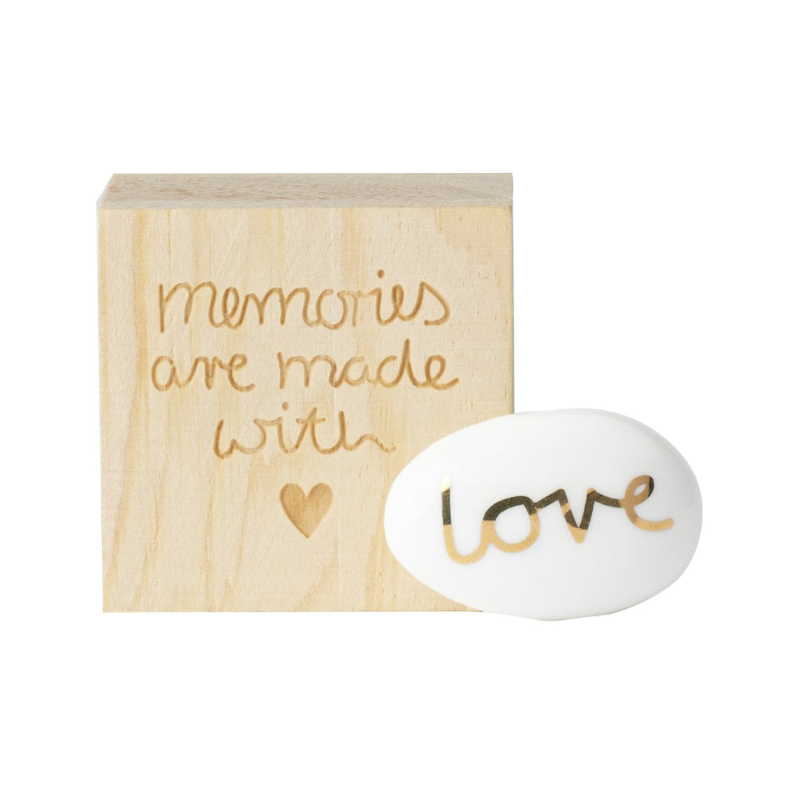 R17746 Porcelain Gift in Wood Box - Love Pebble