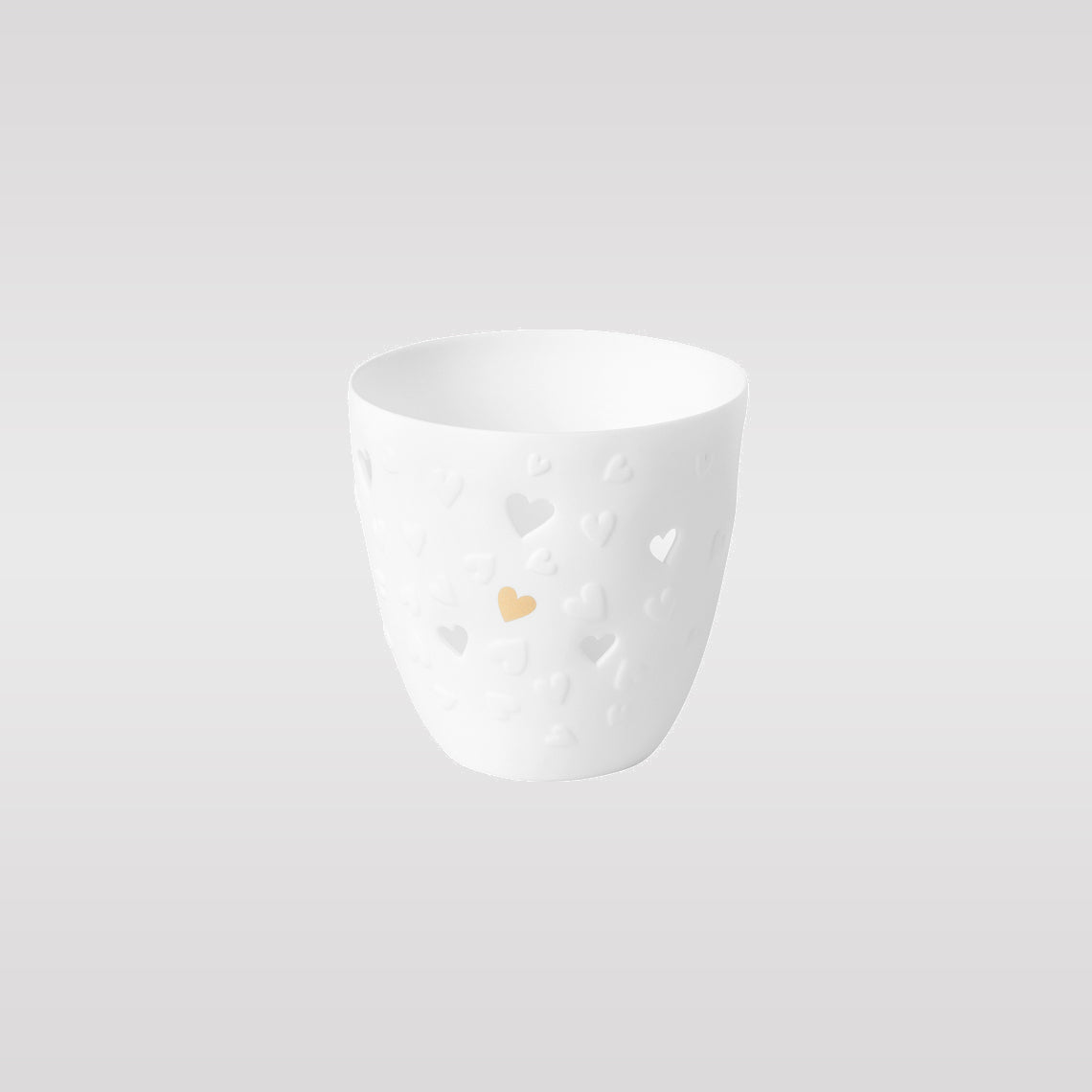 R18026 Poetry Tealight Holder with Golden Hearts