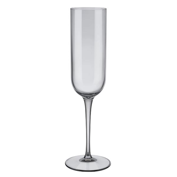 FUUM Champagne Flute Glasses - 7 Ounce - Set of 4 - Smoke