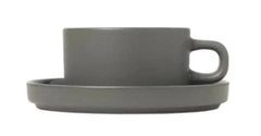 Tea Cups With Saucers - PILAR - Pewter