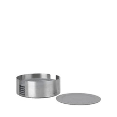 Coasters With Stainless Steel Holder - Round