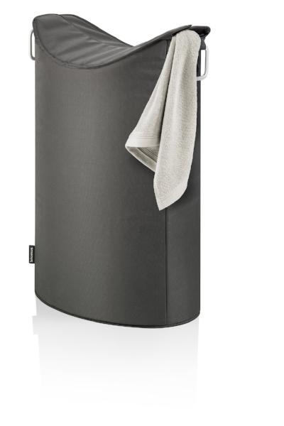 Foldable Laundry Bin - Anthracite with towel