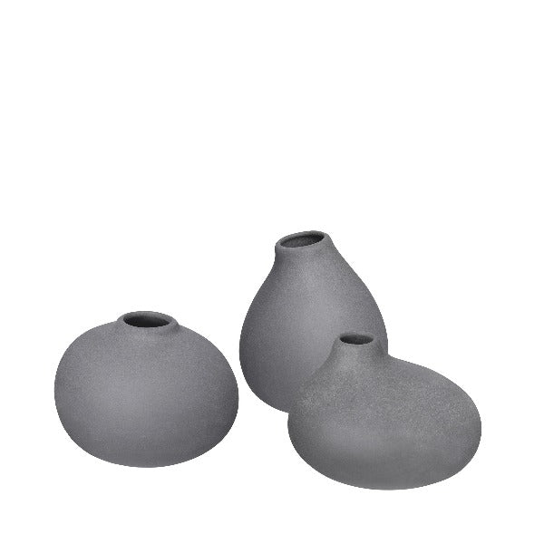 NONA Porcelain Mini Vases Pewter