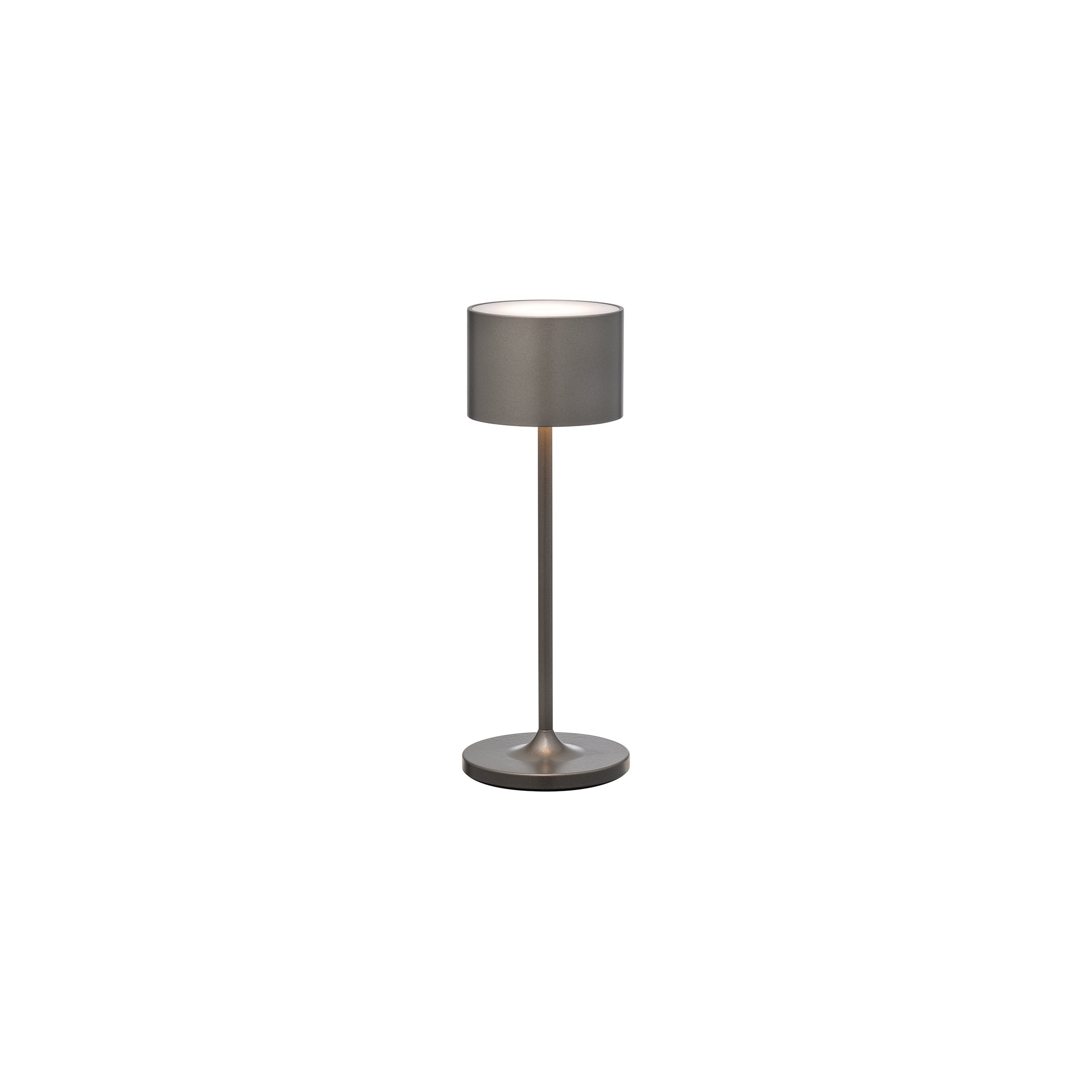 FAROl Mini Lamp Burnt Metal Metallic Lit Top View