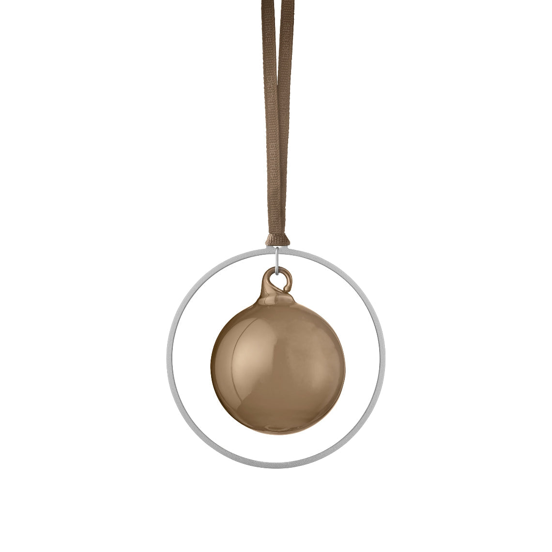 67098 Coffee Bauble with Silver Ring