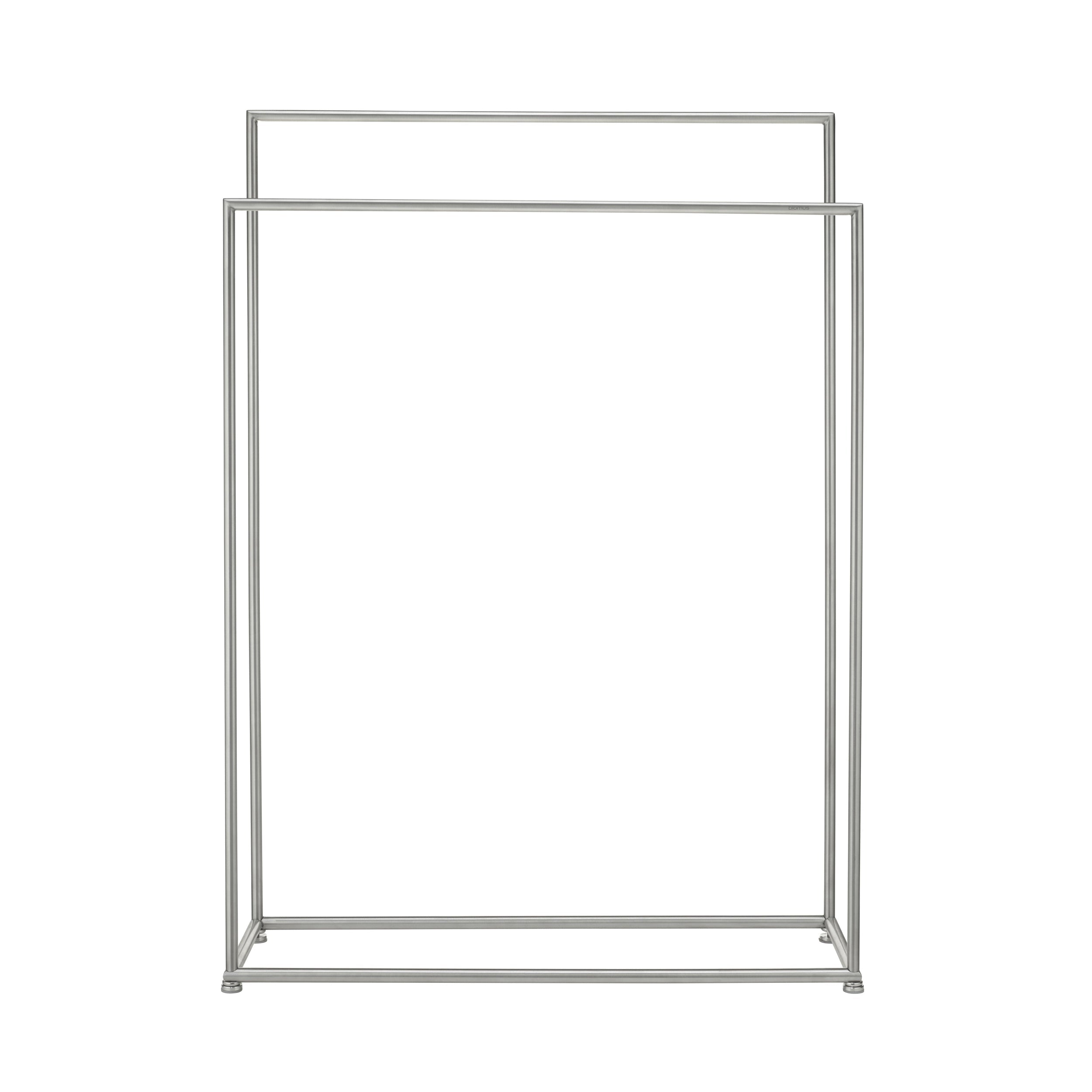 Metal clothing rack on a white background