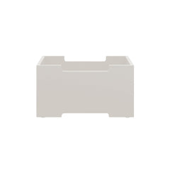 White rectangular storage bin on a white background