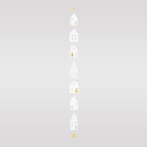 R92235 Village House Paper Chain Decoration - Cottage