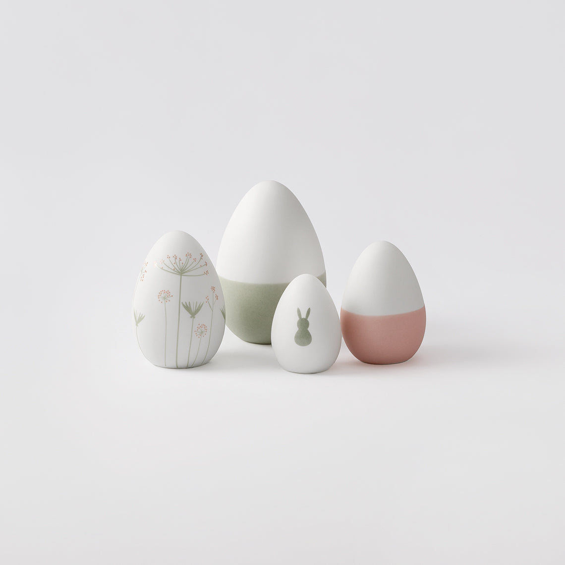 R17462 Easter Egg Set with Pastel Colors - 4 eggs on white background
