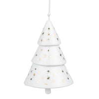 R90758 Porcelain Fir Tree Ornament with Stars