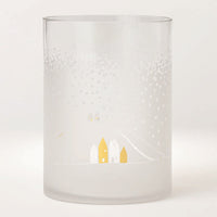 Snowy Day Landscape Frosted Glass Candle Holder R92303