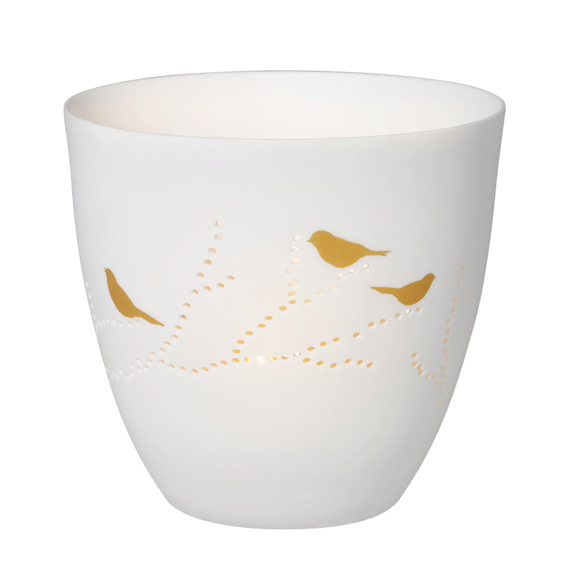 Poetry Tealight Holder Bird Design Lit