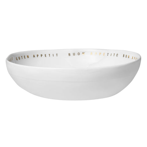 Bon Appetit Porcelain Bowl - Shallow Side View