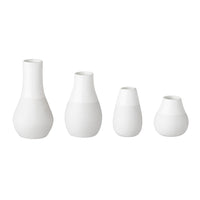 Porcelain White Mini Vases - Set of 4 R12927