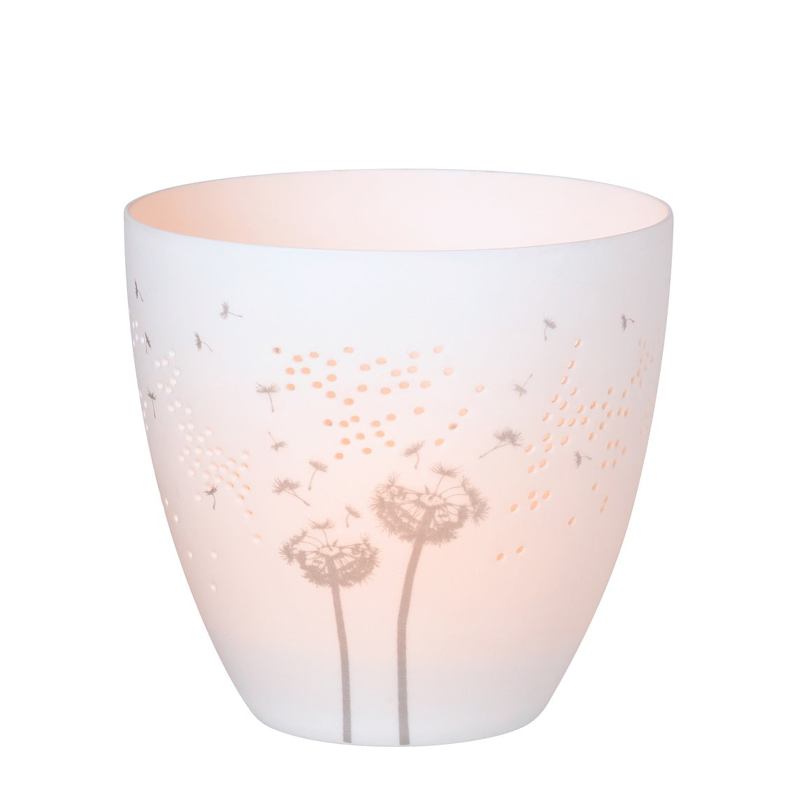 Poetry Tealight Dandelion Design Lit