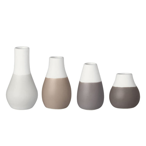 Pastel Two-Tone Mini Vases Shades of Grey R13615