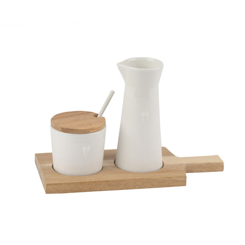 Little Friends Cream and Sugar Service with Acacia Wood R14271