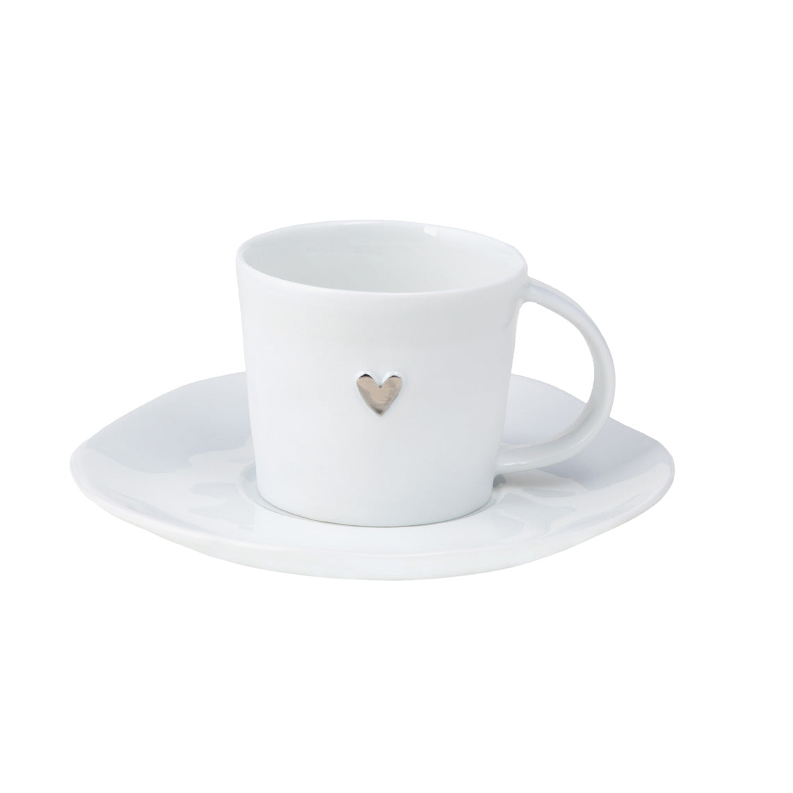 Espresso Cup Set Silver Heart R14342