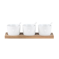 Bon Appetit Small Serving Pots with Acacia Wood Tray R15691