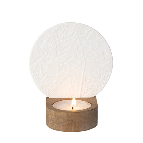 Wondergarden Tealight Holder With Burning Candle