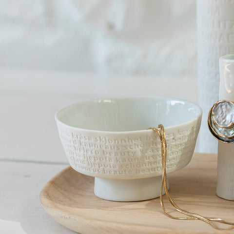 A Poetic Space Decorative Bowl on Pedestal - Beauty Embossed