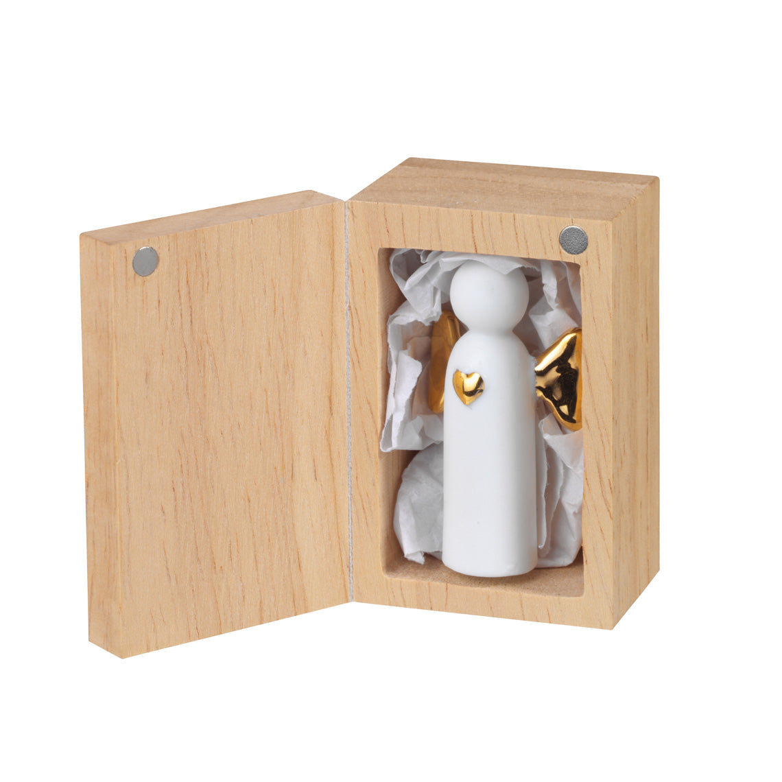 Porcelain Gift in Wood Box Angel R88627