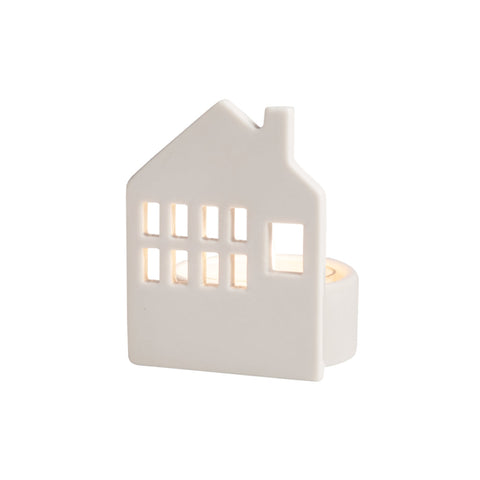 Village Houses Tealight Holder Lit